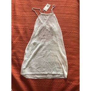 Silver sparkle/white bathing suit cover up